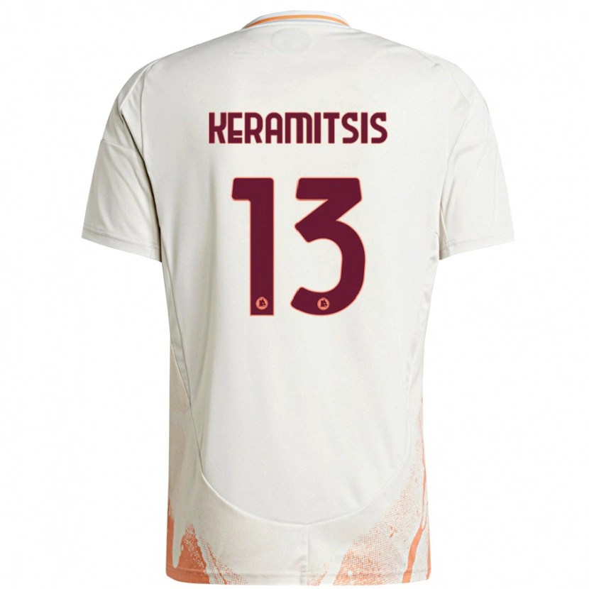 Danxen Kinderen Dimitrios Keramitsis #13 Crème Wit Oranje Uitshirt Uittenue 2024/25 T-Shirt