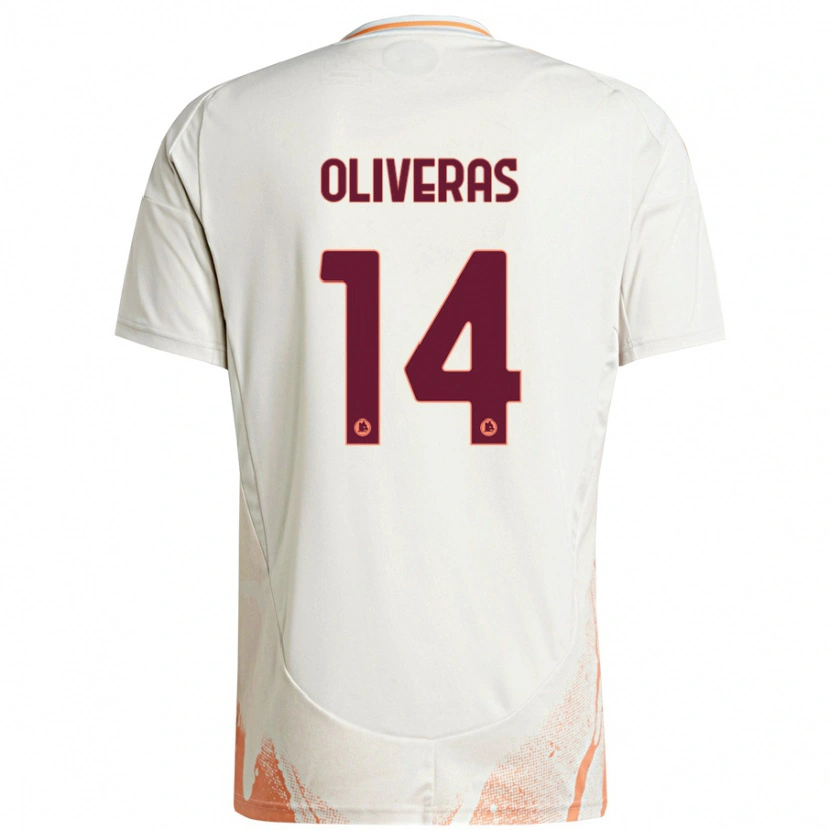 Danxen Kinderen Jan Oliveras #14 Crème Wit Oranje Uitshirt Uittenue 2024/25 T-Shirt