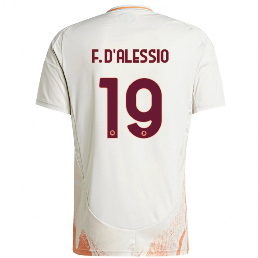 Danxen Kinderen Francesco D'alessio #19 Crème Wit Oranje Uitshirt Uittenue 2024/25 T-Shirt