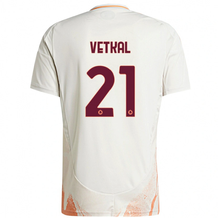 Danxen Kinderen Martin Vetkal #21 Crème Wit Oranje Uitshirt Uittenue 2024/25 T-Shirt