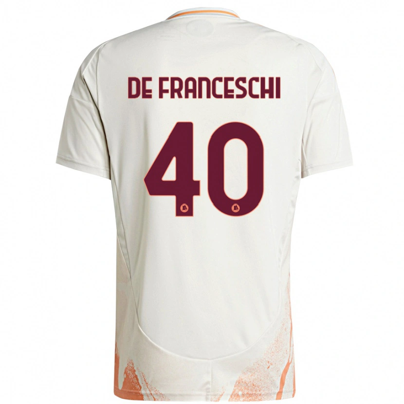 Danxen Kinderen Leonardo De Franceschi #40 Crème Wit Oranje Uitshirt Uittenue 2024/25 T-Shirt