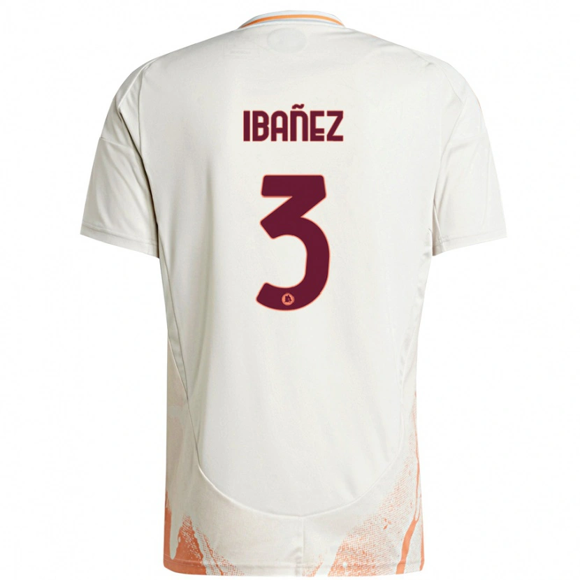 Danxen Kinderen Roger Ibanez #3 Crème Wit Oranje Uitshirt Uittenue 2024/25 T-Shirt