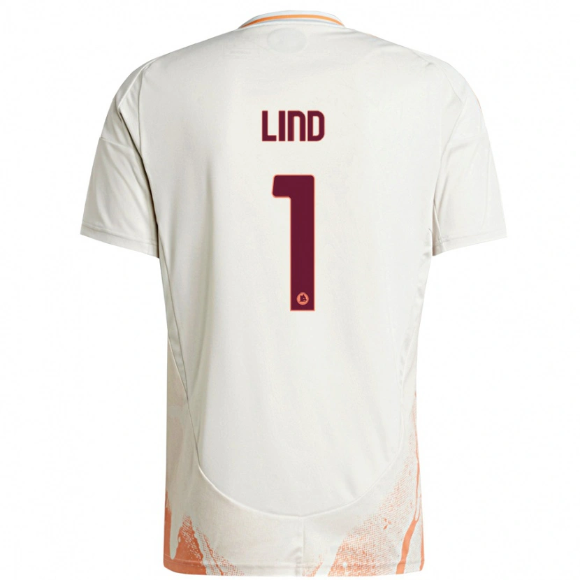 Danxen Kinderen Emma Lind #1 Crème Wit Oranje Uitshirt Uittenue 2024/25 T-Shirt