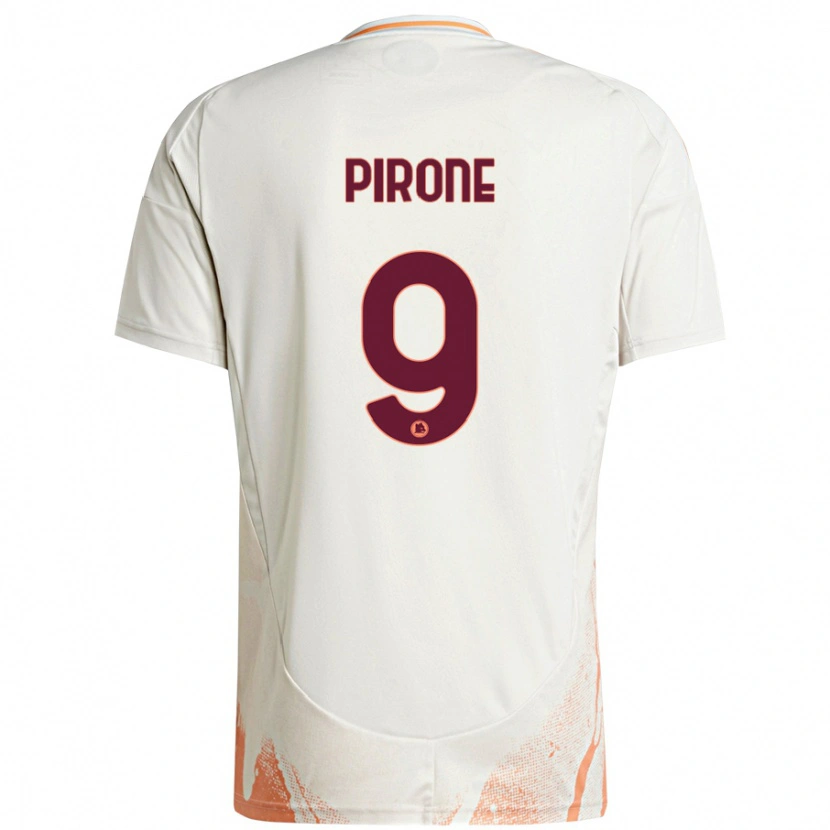 Danxen Kinderen Valeria Pirone #9 Crème Wit Oranje Uitshirt Uittenue 2024/25 T-Shirt