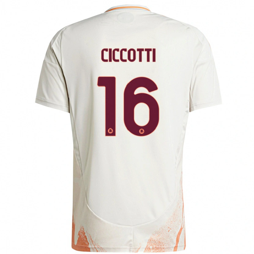 Danxen Kinderen Claudia Ciccotti #16 Crème Wit Oranje Uitshirt Uittenue 2024/25 T-Shirt