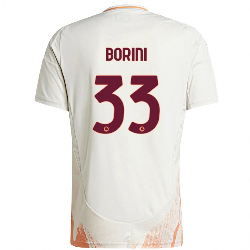 Danxen Kinderen Joyce Borini #33 Crème Wit Oranje Uitshirt Uittenue 2024/25 T-Shirt