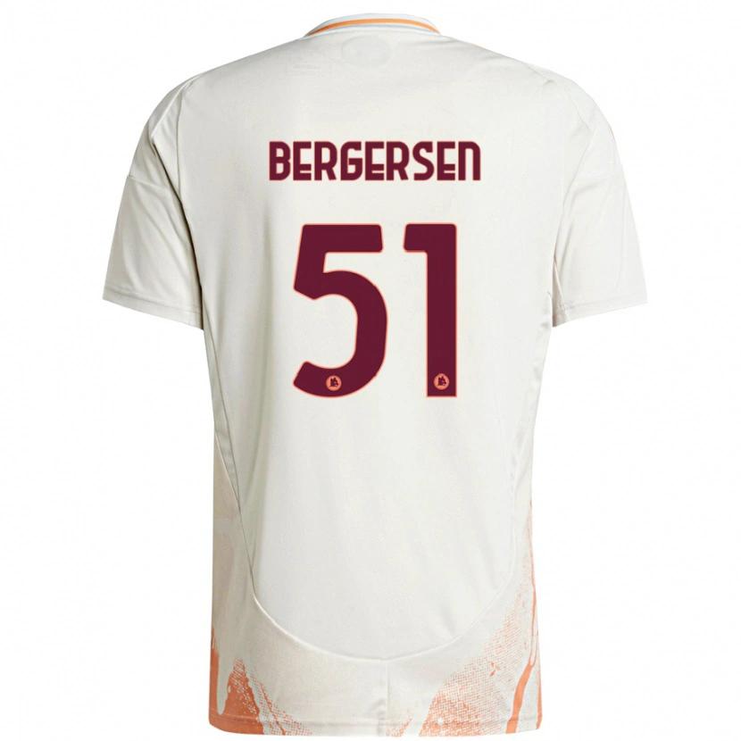 Danxen Kinderen Mina Bergersen #51 Crème Wit Oranje Uitshirt Uittenue 2024/25 T-Shirt