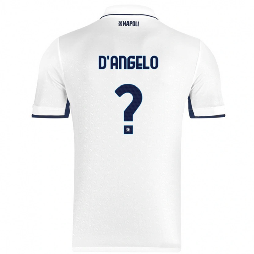 Danxen Kinderen Giuseppe D'angelo #0 Wit Koningsblauw Uitshirt Uittenue 2024/25 T-Shirt