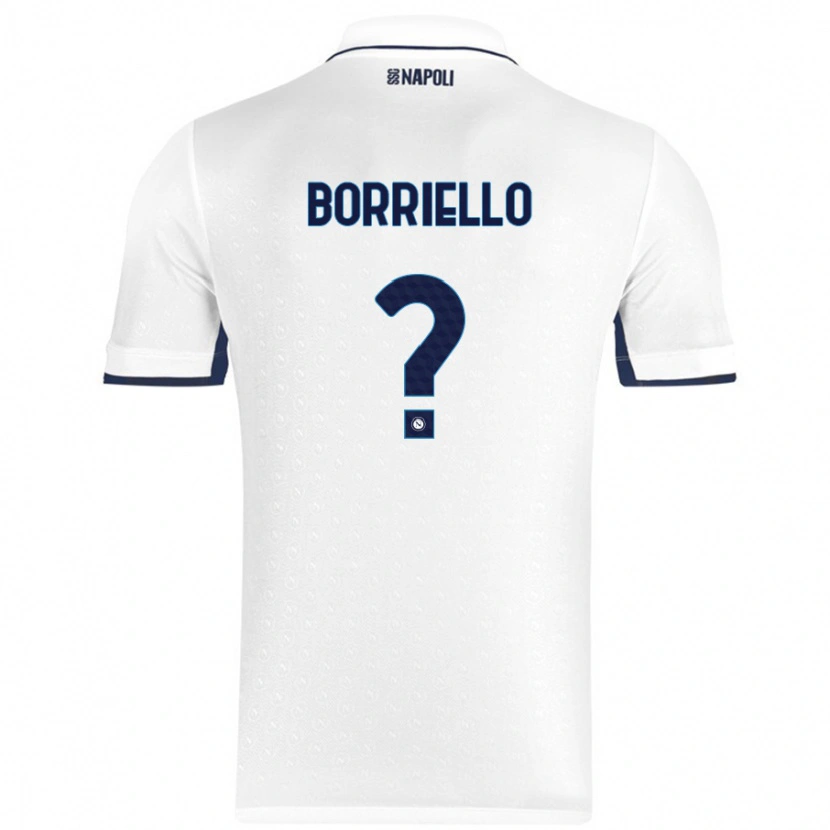 Danxen Kinderen Salvatore Borriello #0 Wit Koningsblauw Uitshirt Uittenue 2024/25 T-Shirt