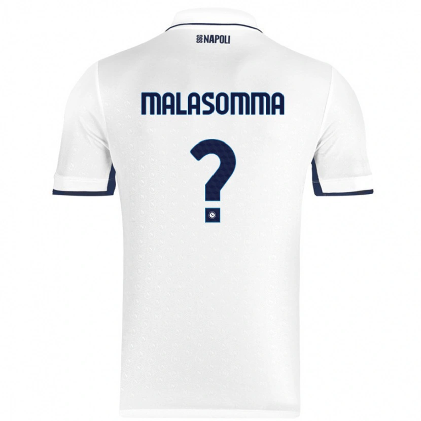 Danxen Kinderen Matteo Malasomma #0 Wit Koningsblauw Uitshirt Uittenue 2024/25 T-Shirt