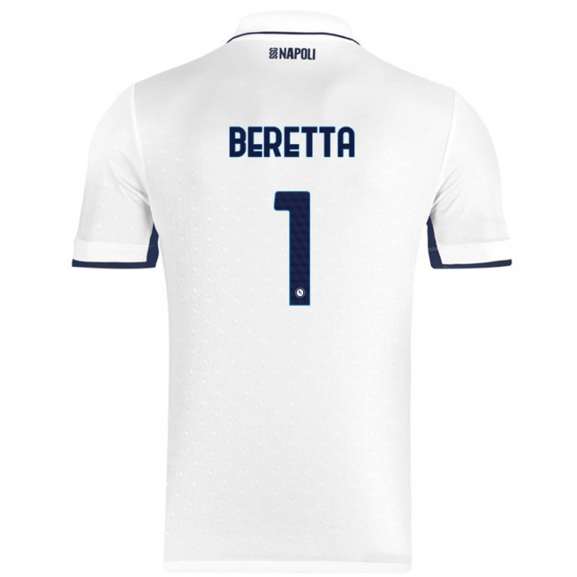 Danxen Kinderen Beatrice Beretta #1 Wit Koningsblauw Uitshirt Uittenue 2024/25 T-Shirt