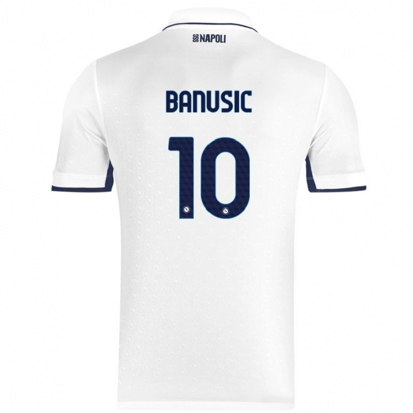 Danxen Kinderen Marija Banušić #10 Wit Koningsblauw Uitshirt Uittenue 2024/25 T-Shirt