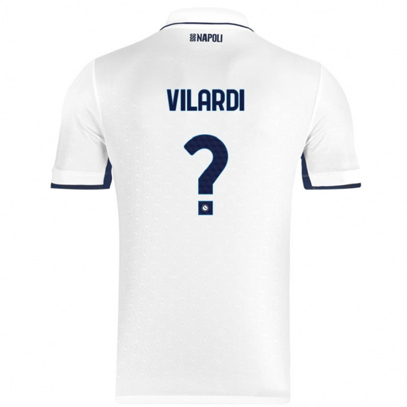 Danxen Kinderen Mario Vilardi #0 Wit Koningsblauw Uitshirt Uittenue 2024/25 T-Shirt