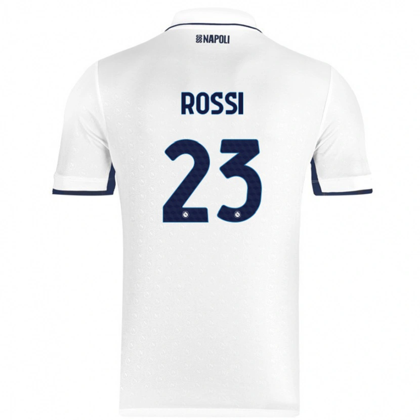 Danxen Kinderen Leonardo Rossi #23 Wit Koningsblauw Uitshirt Uittenue 2024/25 T-Shirt