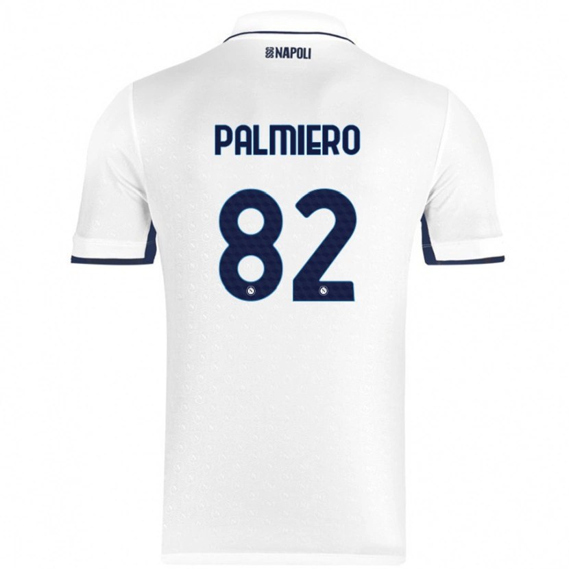 Danxen Kinderen Luca Palmiero #82 Wit Koningsblauw Uitshirt Uittenue 2024/25 T-Shirt