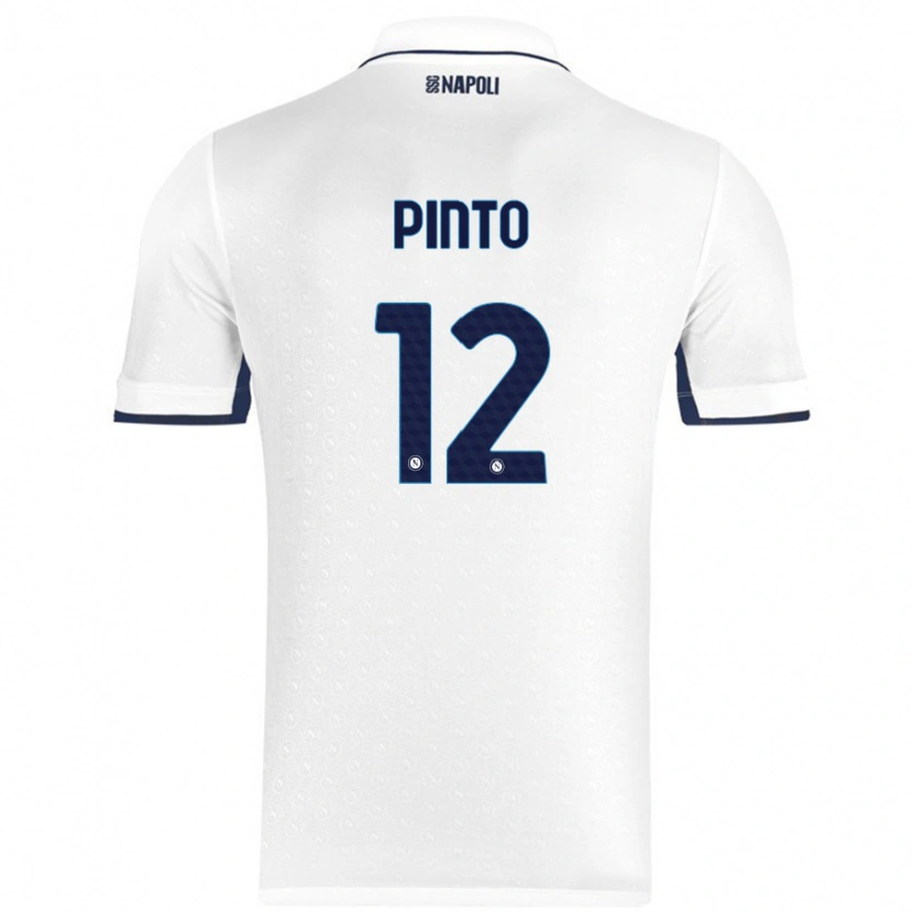 Danxen Kinderen Ciro Pinto #12 Wit Koningsblauw Uitshirt Uittenue 2024/25 T-Shirt