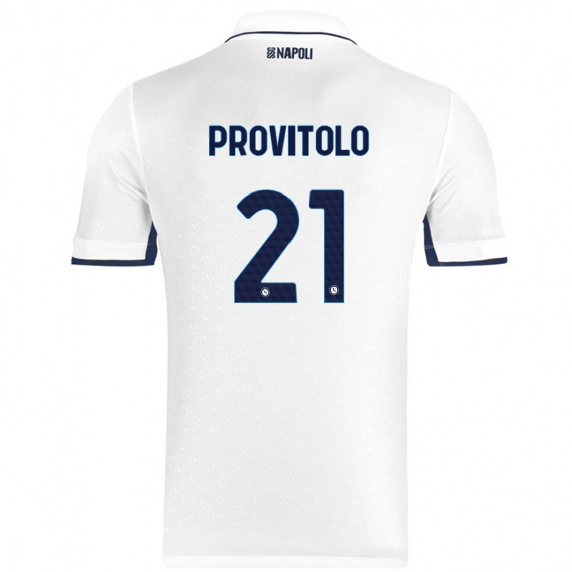 Danxen Kinderen Vincenzo Provitolo #21 Wit Koningsblauw Uitshirt Uittenue 2024/25 T-Shirt