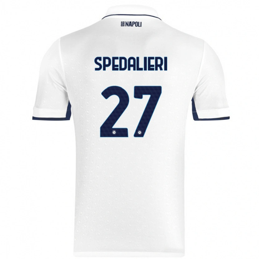 Danxen Kinderen Johnatan Andrea Spedalieri #27 Wit Koningsblauw Uitshirt Uittenue 2024/25 T-Shirt