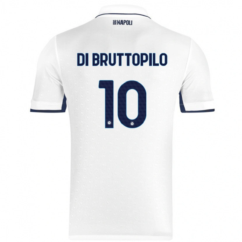 Danxen Kinderen Giuseppe Ambrosino Di Bruttopilo #10 Wit Koningsblauw Uitshirt Uittenue 2024/25 T-Shirt