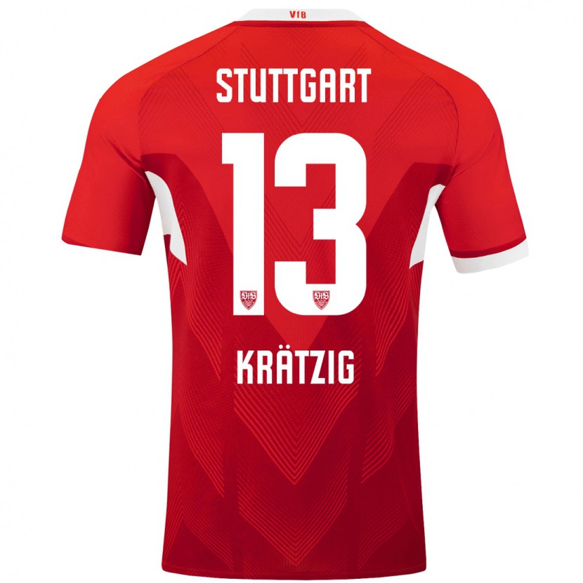 Danxen Kinderen Frans Krätzig #13 Rood Wit Uitshirt Uittenue 2024/25 T-Shirt