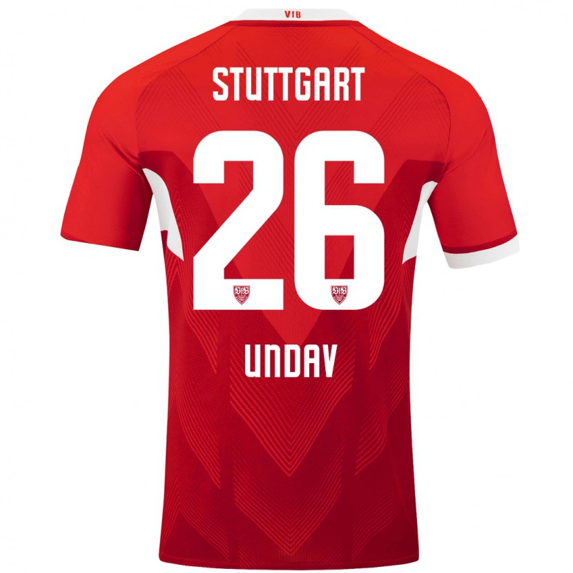 Danxen Kinderen Deniz Undav #26 Rood Wit Uitshirt Uittenue 2024/25 T-Shirt