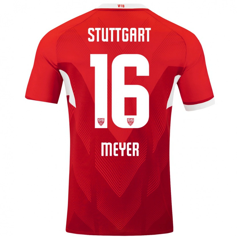 Danxen Kinderen Jordan Meyer #16 Rood Wit Uitshirt Uittenue 2024/25 T-Shirt