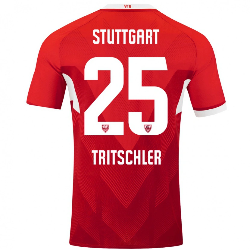 Danxen Kinderen David Tritschler #25 Rood Wit Uitshirt Uittenue 2024/25 T-Shirt