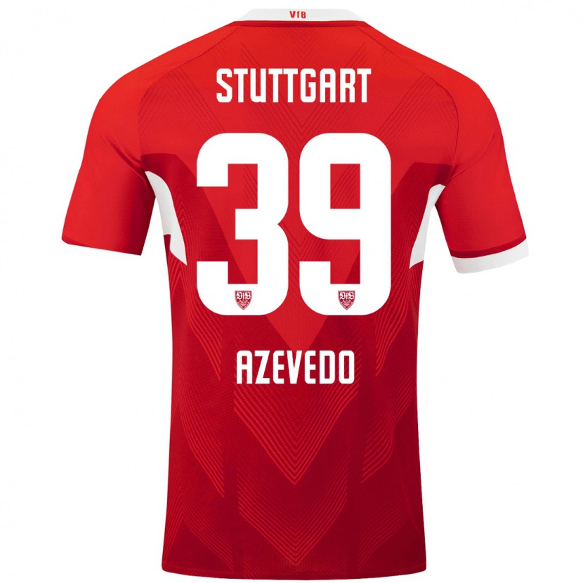 Danxen Kinderen Alexandre Azevedo #39 Rood Wit Uitshirt Uittenue 2024/25 T-Shirt