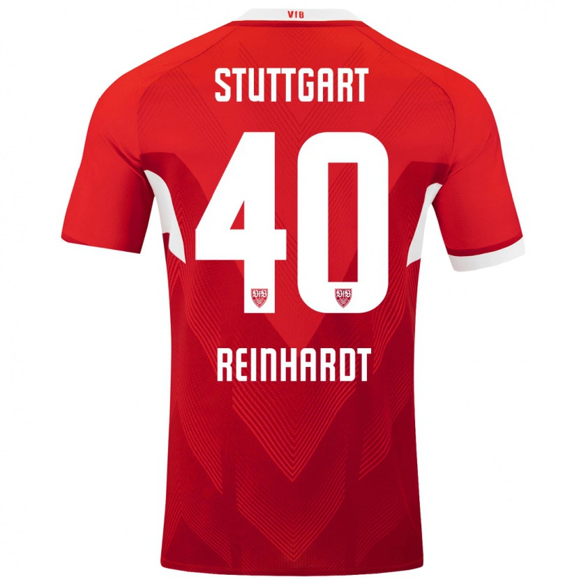 Danxen Kinderen Peter Reinhardt #40 Rood Wit Uitshirt Uittenue 2024/25 T-Shirt