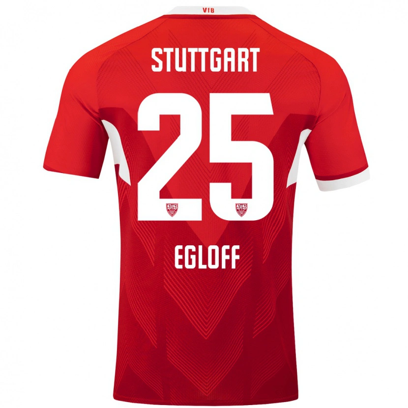 Danxen Kinderen Lilian Egloff #25 Rood Wit Uitshirt Uittenue 2024/25 T-Shirt