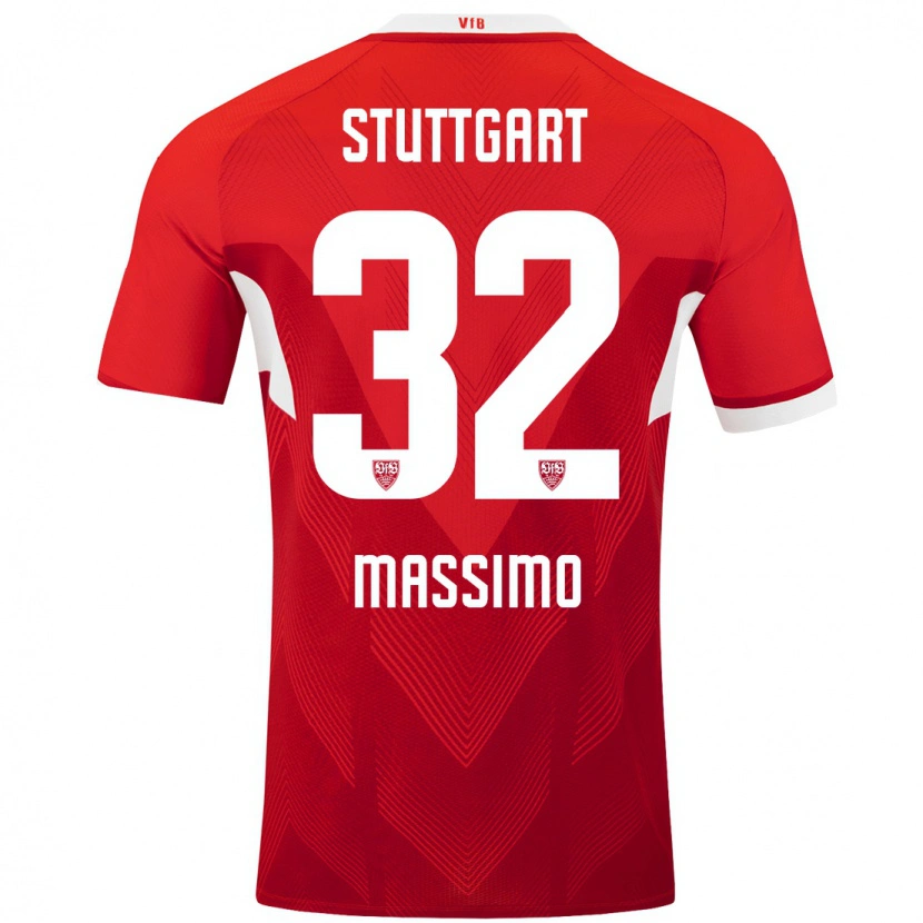 Danxen Kinderen Roberto Massimo #32 Rood Wit Uitshirt Uittenue 2024/25 T-Shirt