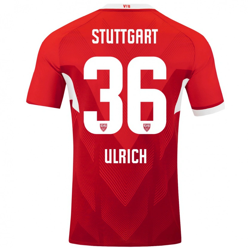 Danxen Kinderen Laurin Ulrich #36 Rood Wit Uitshirt Uittenue 2024/25 T-Shirt