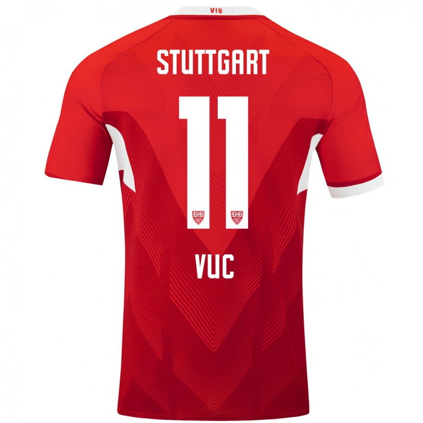 Danxen Kinderen Patrick Vuc #11 Rood Wit Uitshirt Uittenue 2024/25 T-Shirt