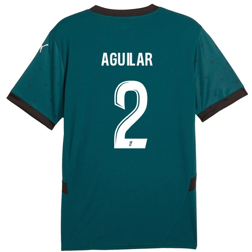 Danxen Kinderen Ruben Aguilar #2 Donkergroen Uitshirt Uittenue 2024/25 T-Shirt