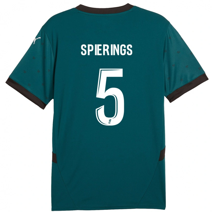 Danxen Kinderen Stijn Spierings #5 Donkergroen Uitshirt Uittenue 2024/25 T-Shirt