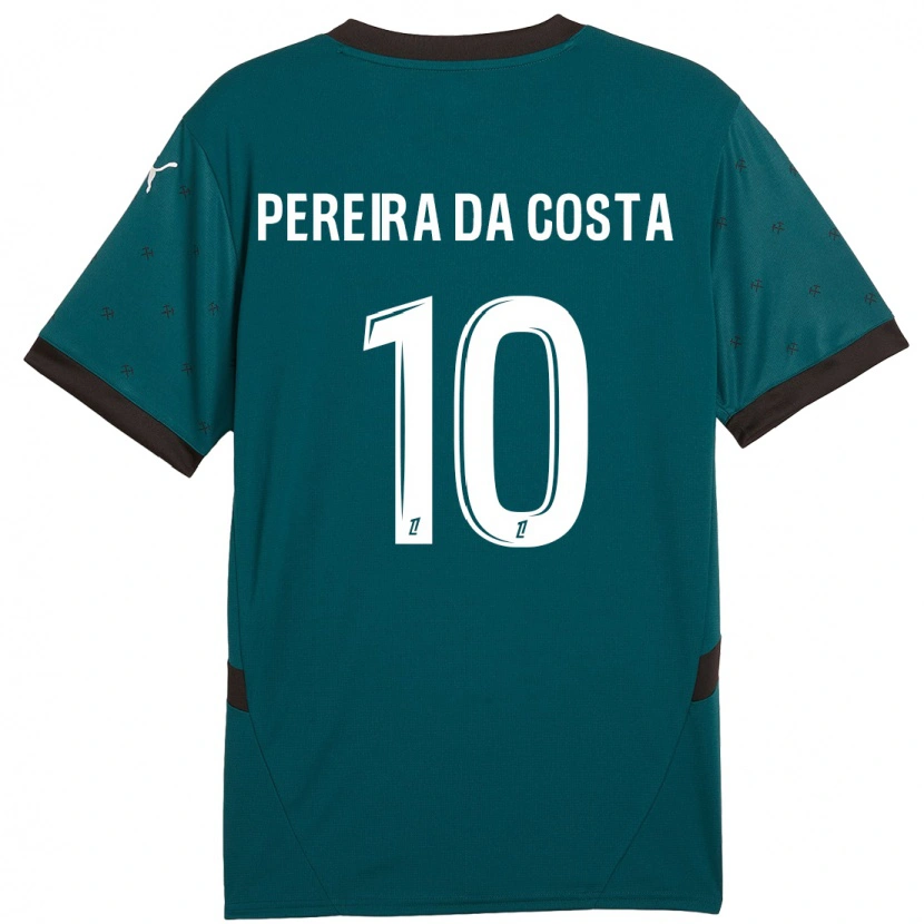 Danxen Kinderen David Pereira Da Costa #10 Donkergroen Uitshirt Uittenue 2024/25 T-Shirt