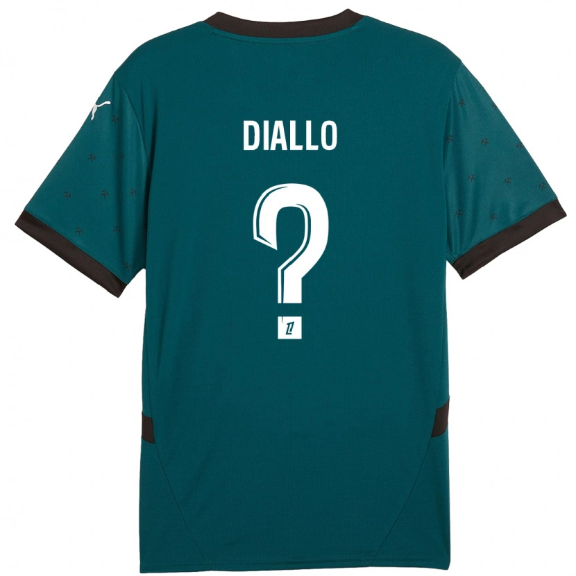 Danxen Kinderen Alpha Diallo #0 Donkergroen Uitshirt Uittenue 2024/25 T-Shirt