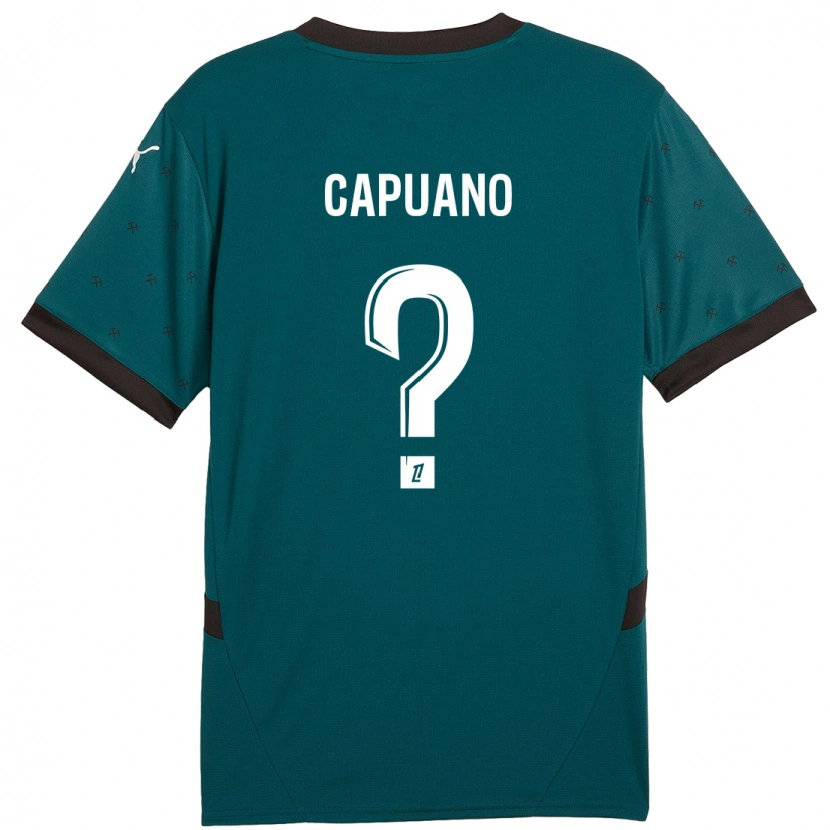 Danxen Kinderen Gabin Capuano #0 Donkergroen Uitshirt Uittenue 2024/25 T-Shirt