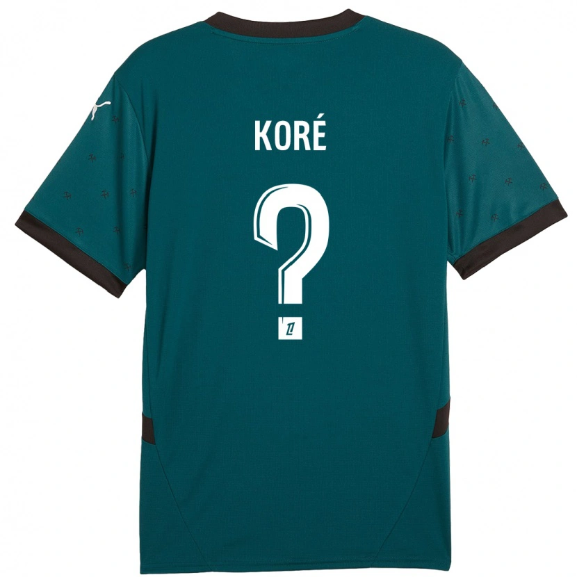 Danxen Kinderen Mathis Koré #0 Donkergroen Uitshirt Uittenue 2024/25 T-Shirt