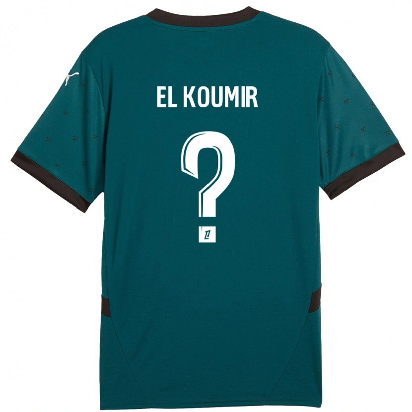 Danxen Kinderen Kaïna El Koumir #0 Donkergroen Uitshirt Uittenue 2024/25 T-Shirt