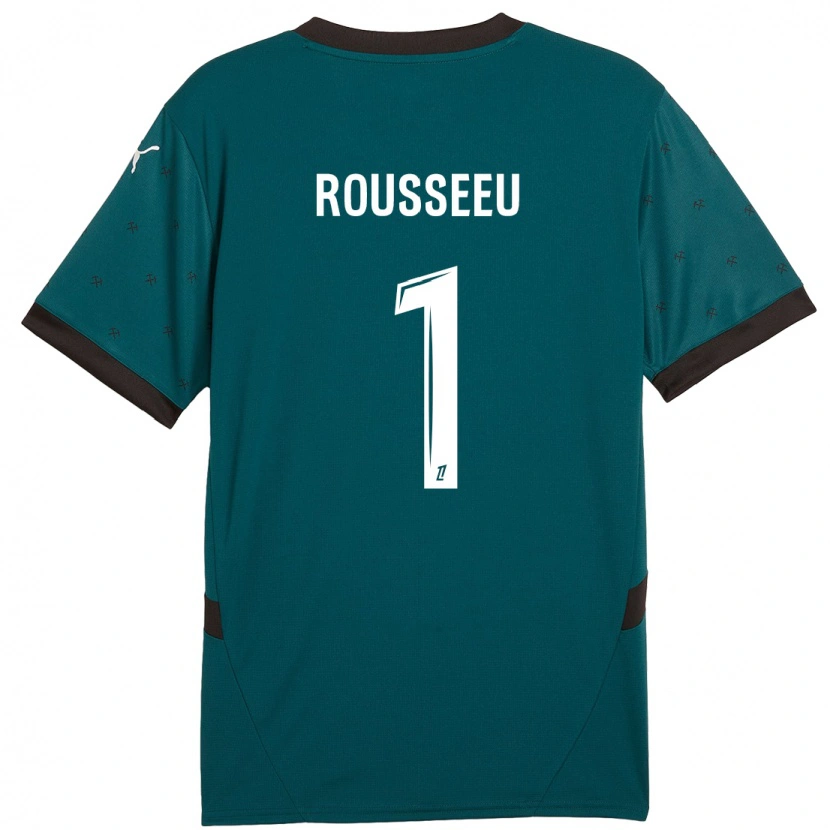 Danxen Kinderen Justine Rousseeu #1 Donkergroen Uitshirt Uittenue 2024/25 T-Shirt