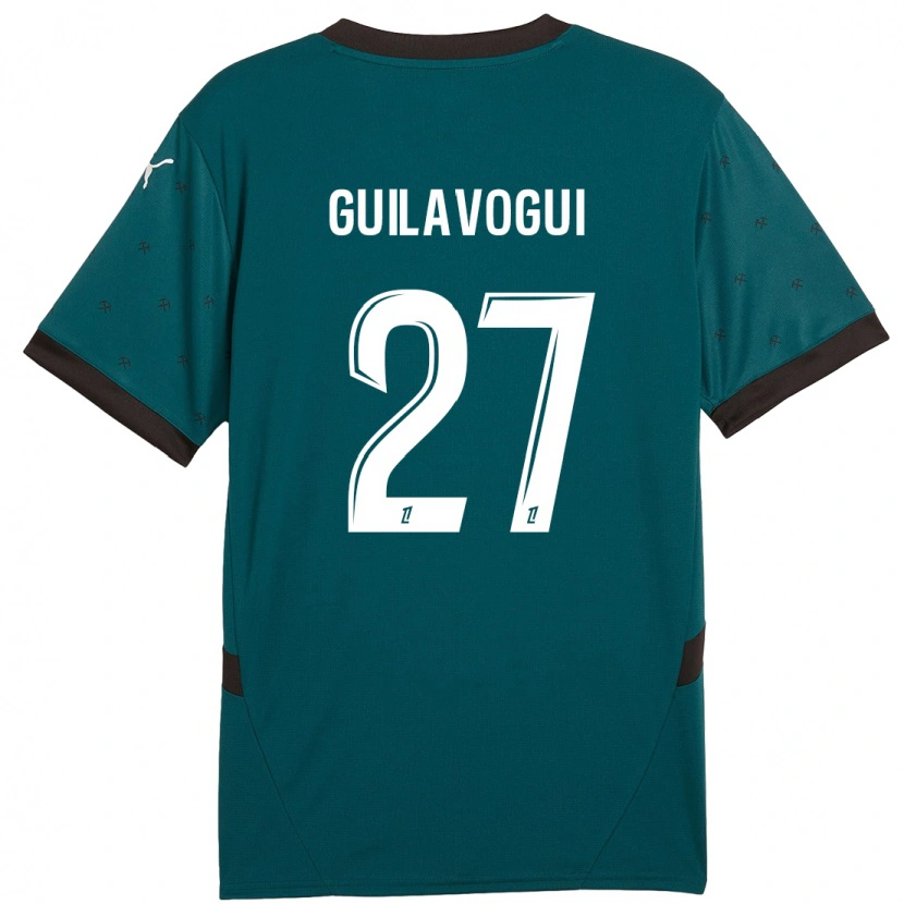 Danxen Kinderen Morgan Guilavogui #27 Donkergroen Uitshirt Uittenue 2024/25 T-Shirt