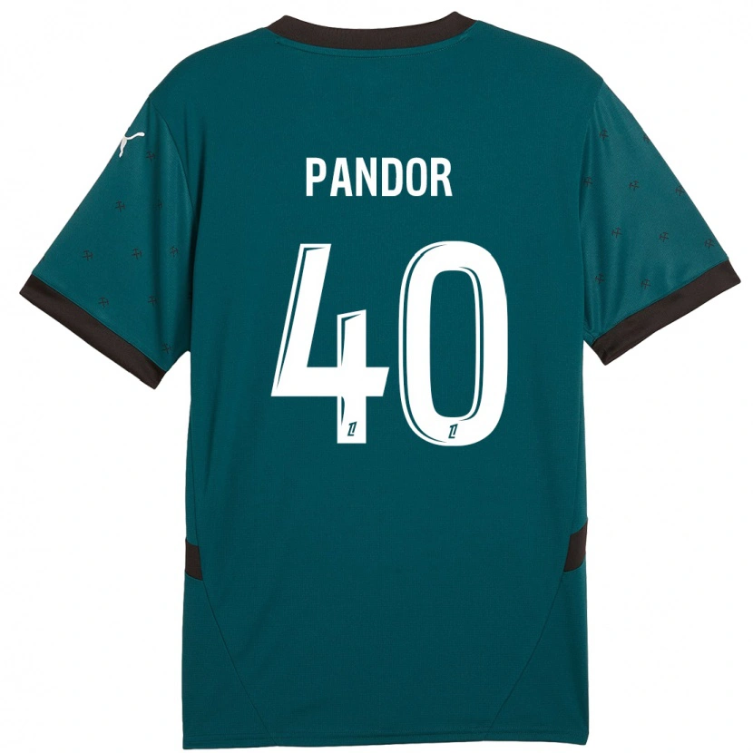 Danxen Kinderen Yannick Pandor #40 Donkergroen Uitshirt Uittenue 2024/25 T-Shirt