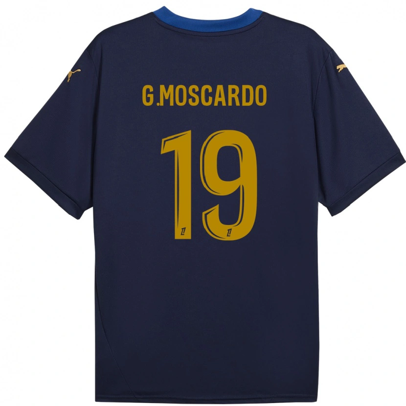 Danxen Kinderen Gabriel Moscardo #19 Marineblauw Goud Uitshirt Uittenue 2024/25 T-Shirt