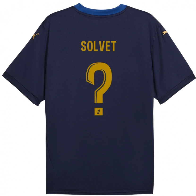 Danxen Kinderen Anddrys Solvet #0 Marineblauw Goud Uitshirt Uittenue 2024/25 T-Shirt