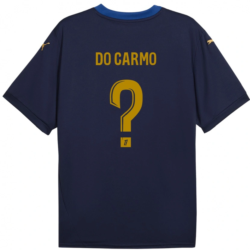 Danxen Kinderen Sophian Do Carmo #0 Marineblauw Goud Uitshirt Uittenue 2024/25 T-Shirt