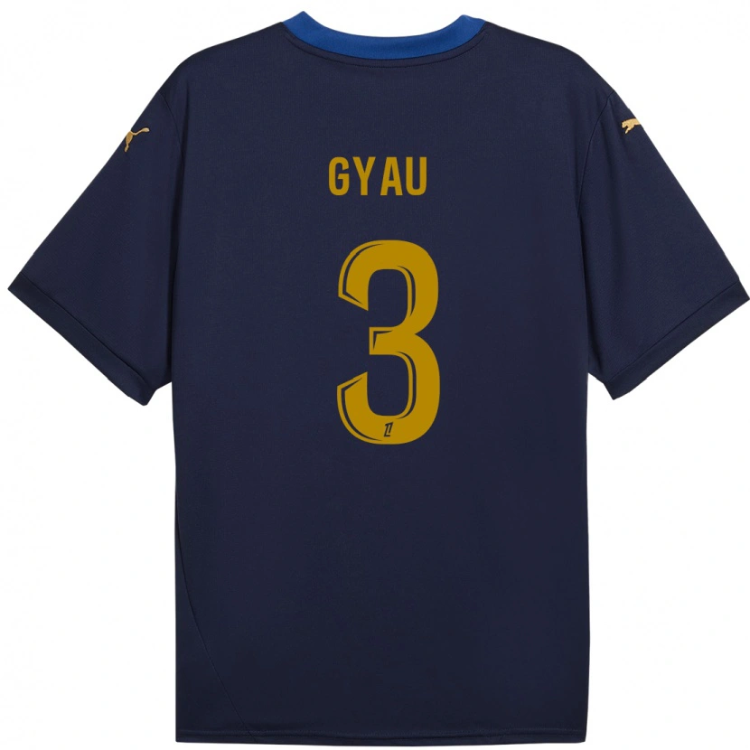 Danxen Kinderen Mia Gyau #3 Marineblauw Goud Uitshirt Uittenue 2024/25 T-Shirt