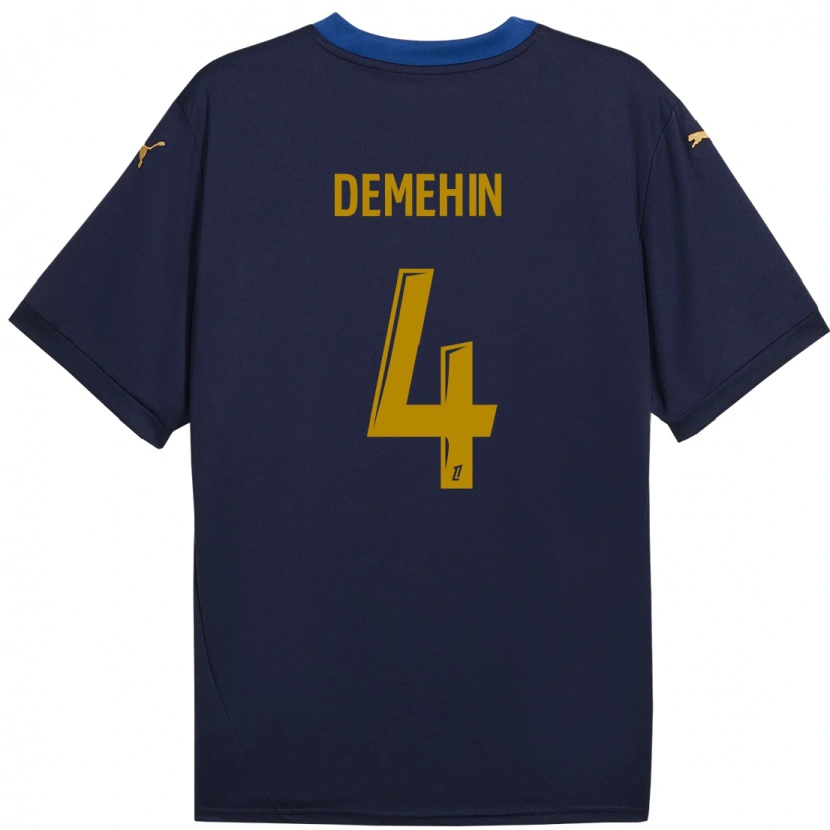 Danxen Kinderen Oluwatosin Demehin #4 Marineblauw Goud Uitshirt Uittenue 2024/25 T-Shirt