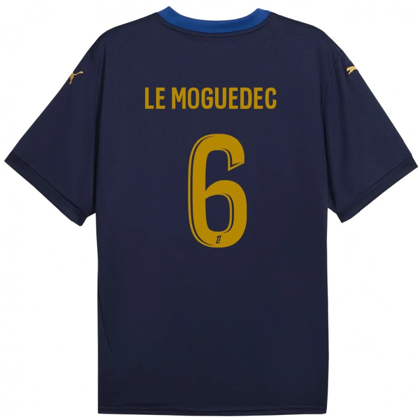 Danxen Kinderen Anaële Le Moguédec #6 Marineblauw Goud Uitshirt Uittenue 2024/25 T-Shirt