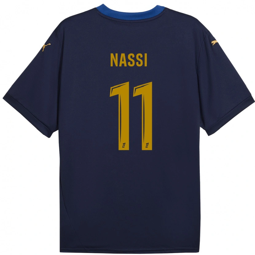 Danxen Kinderen Jade Nassi #11 Marineblauw Goud Uitshirt Uittenue 2024/25 T-Shirt